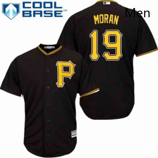 Mens Majestic Pittsburgh Pirates 19 Colin Moran Replica Black Alternate Cool Base MLB Jersey